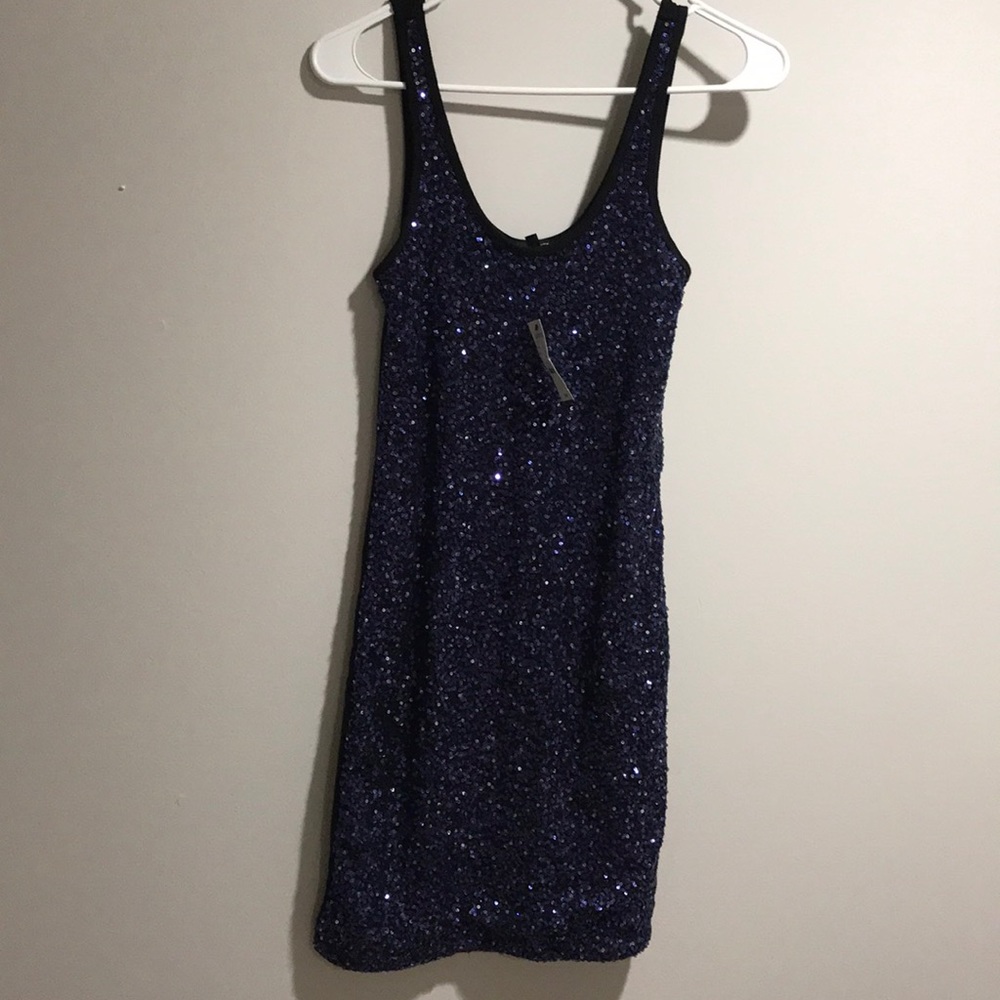 Express Blue sequins dress